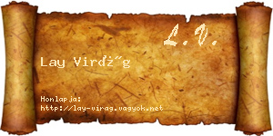 Lay Virág névjegykártya